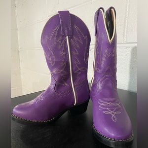 Toddler girls purple cowboy boot